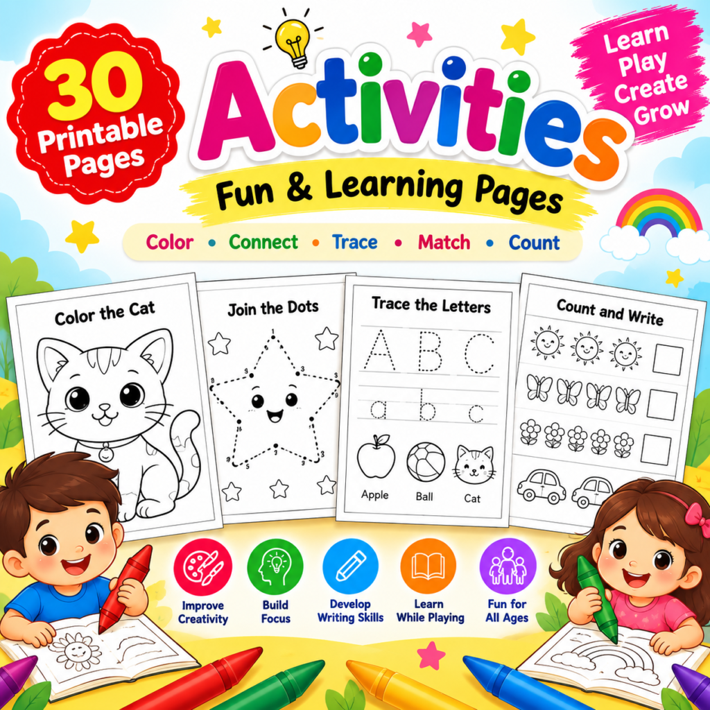 Activities – 30 Printable Fun Learning Pages
