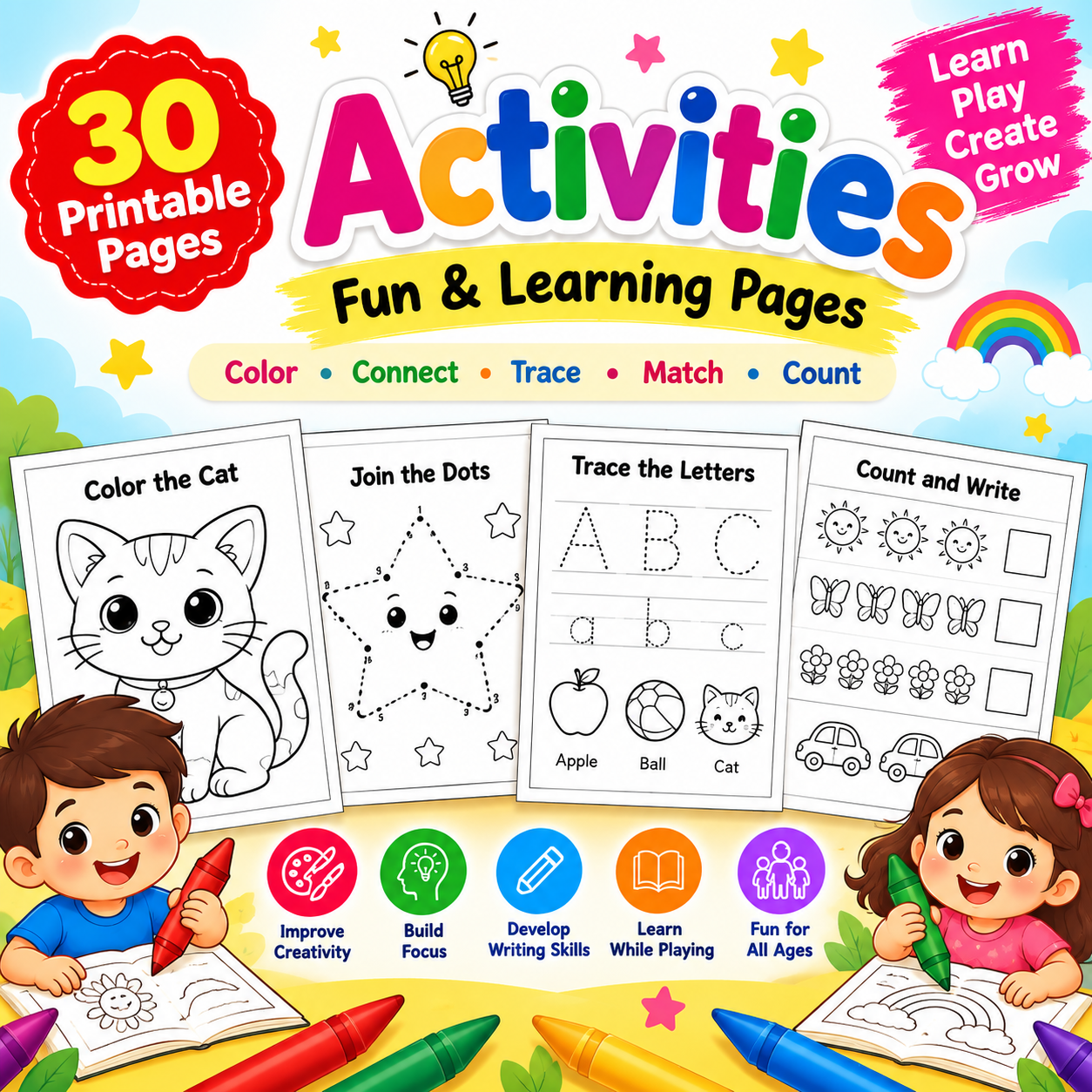 Activities – 30 Printable Fun Learning Pages